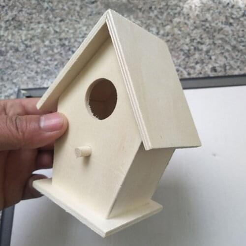 Wooden Bird Nest Hanging Bird House Natural Wooden Bird Cage Resting Place Wall-Mounted Outdoor Birdhouse Wooden Box