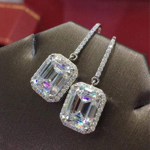 Huitan 2021 Trendy Earrings for Women Inlaid Crystal Cubic Zirconia Elegant Female Accessories Fashion Versatile Dangle Earrings
