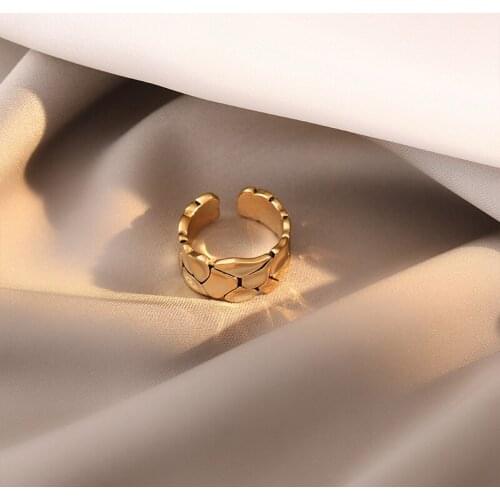 Woman Jewelry Womens Rings Geometric Adjustable Open Female Gothic Accessories Gifts Trendy Party Gold Color Metal Punk Ring