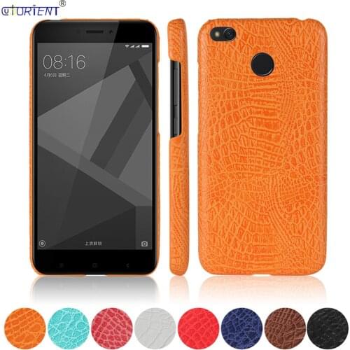 Crocodile Pattern Leather Case for Xiaomi Redmi 4X Bumper Cases Xaomi Xiomi Red Mi Red Mi 4X X4 Hard PC Back Cover Redmi4X Shell