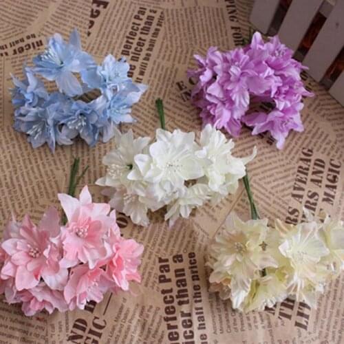 4CM Artificial Small Fabric butterfly flower,silk cherry blossom branches,Wedding bouquet Decoration accessories,flower garland