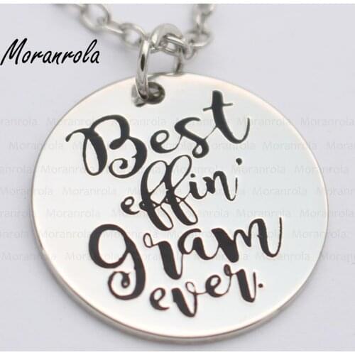 New arried" Best effin' Gram Ever "Copper necklace Keychain,charm Hand Stamped Jewelry Mothers Day gift Grandmother necklace