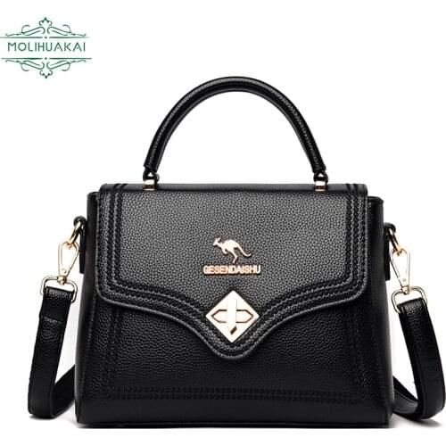 Fashion PU Leather Ladies Shoulder Bag High Quality Lock Designer Simple Messenger Bag Female Bag Sac A Main Hot Sale 2021 Serie