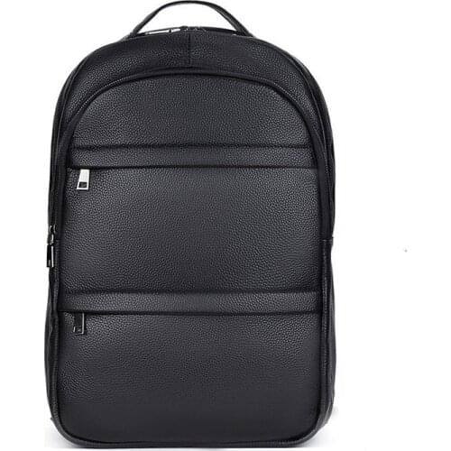 New Brand 100% Genuine Leather Men Backpacks Fashion Real Natural Leather Student Backpack Boy Luxury Travel Computer Laptop Bag