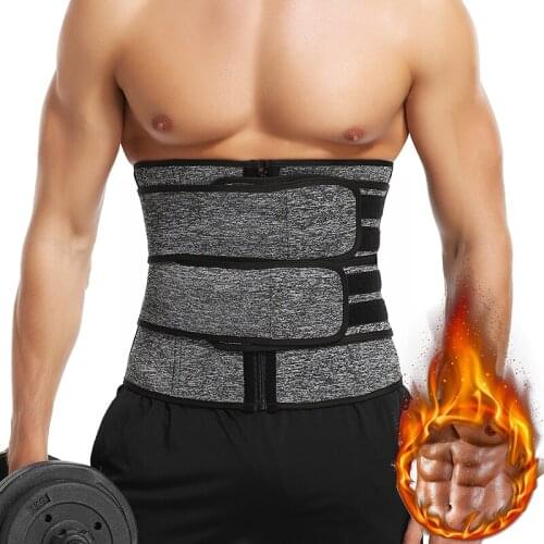 Mens Body Shaper Neoprene Sauna Waist Cincher Slimmer Trainer Belt Belly Sweat Wrap Trimmer Workout Bands