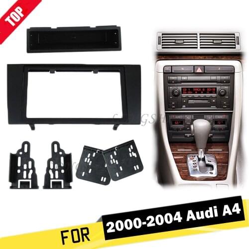 LONGSHI 173*98MM Double Din Car Radio Fascia for Audi A4 2000-2004 2DIN Dash Mount Kit Adapter Trim Facia Panel Frame Dashboard2