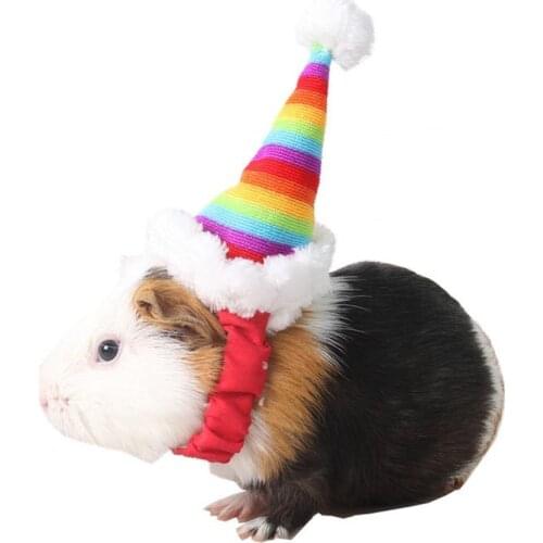 Dog Christmas Hat Pet Small Animal Rabbit Hamster Guinea Pig Winter Hat for Pet Small Costume Accessories