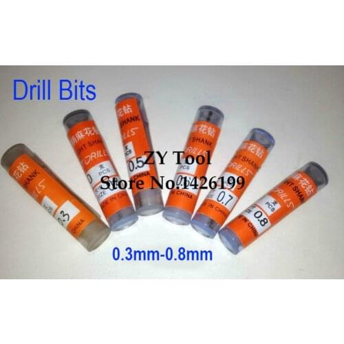 Free Shipping 60 Pcs 0.3-0.6 mm Micro HSS Straight Shank High Speed Steel Mini Twist Drill Bits, Electric Drill, Power Tools