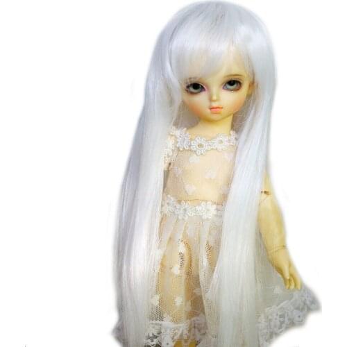 [wamami] 11# Cute Fashion White Straight Wig 1/6 SD DZ AOD BJD Dollfie 6-7"