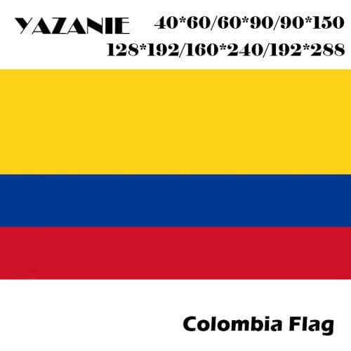 YAZANIE 60*90cm/90*150cm/120*180cm/160*240cm Colombia Colombian Flag 3x5ft Hanging Polyester Flag 4ft x 6ft World Custom Banner
