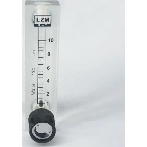 1-60LPH Fit Tube O.D 8mm Water Liquid Flowmeter Rotameter With Valve LZM-6T