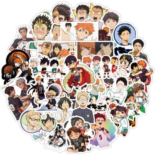 10/30/50/102pcs Haikyuu!! Japanese Anime Stickers For Laptop Luggage Motorcycle Phone Skateboard Car Waterproof Stiker Kids Toys