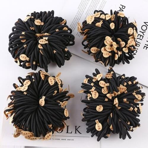 100pcs Black Color Rubber Bands for Women Girl Female Rubber Band