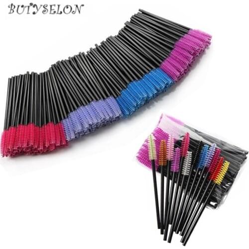 50pcs Disposable Eyelash Brush Lash Extension Mascara Applicator Eyelash Brushes Mascara Wands Cosmetics Beauty Make Up tool