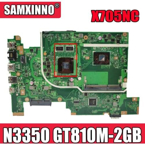 Akemy X705NC Laptop motherboard for ASUS VivoBook X705NC X705N original mainboard Pentium N3350 CPU GT810M-2GB