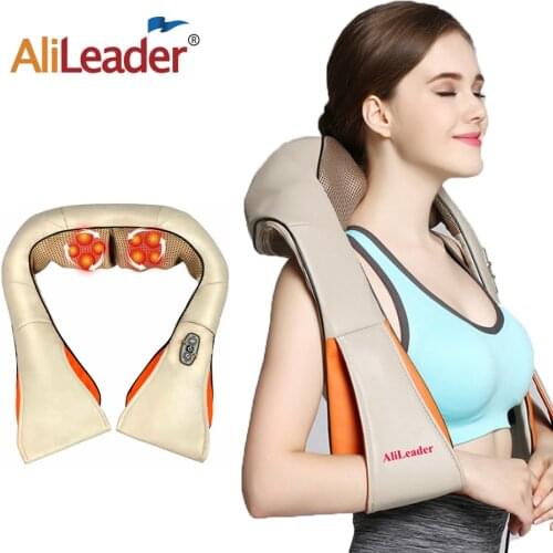 Alileader Shiatsu Neck And Back Massager With Soothing Heat Infrared Electric Deep Tissue 4D Kneading Massage Muscle Pain Relief