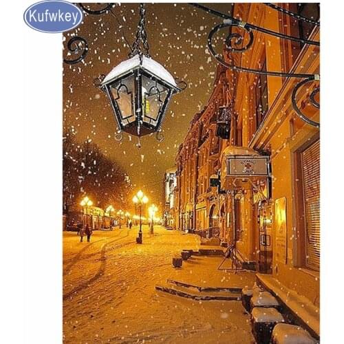 DIY,Diamond Embroidery snow,5d square Diamond Painting Venice Street,Cross Stitch,3D,Diamond Mosaic,home Decoration,Christmas