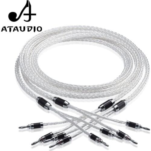 ATAUDIO 8ag Pure Silver-plated OCC Hifi Speaker Cable Hi-end Speaker Wire for Amplifier and CD