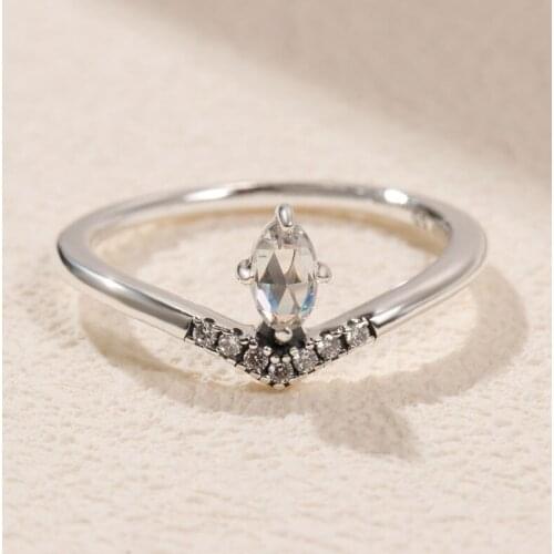 Authentic 925 Sterling Silver Pan Ring Creative Classic Fashion Wish Water Drop Ring For Women Wedding Party Fashion Jewelry