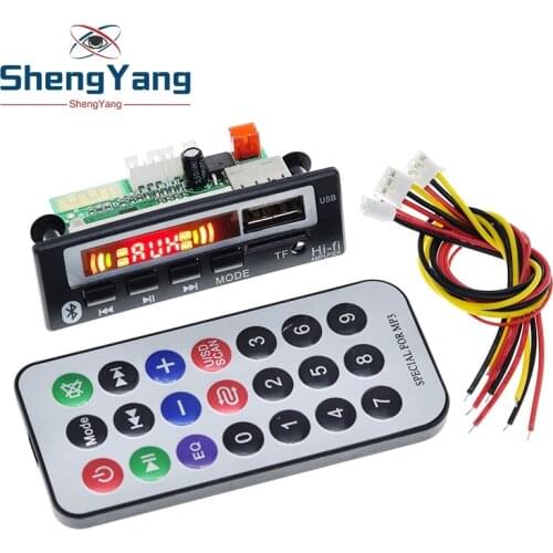 TZT Car Audio USB TF FM Radio Module Wireless Bluetooth 5V 12V MP3 WMA Decoder Board MP3 Player with Remote Control For Car