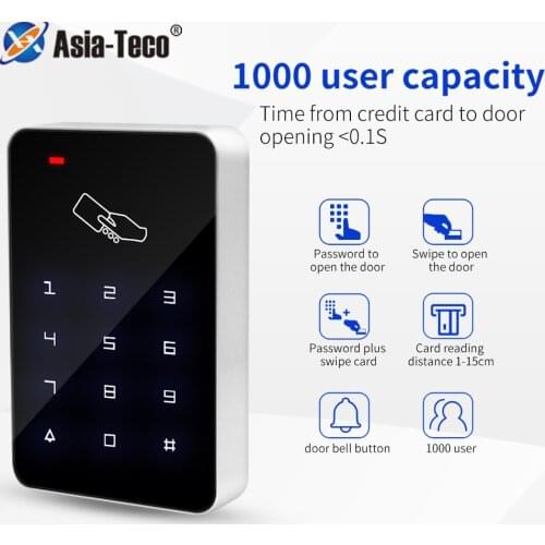 Standalone Backlight Access Controller 125Khz RFID Access Control Keypad digital panel Touch Screen Card Reader Door Lock System