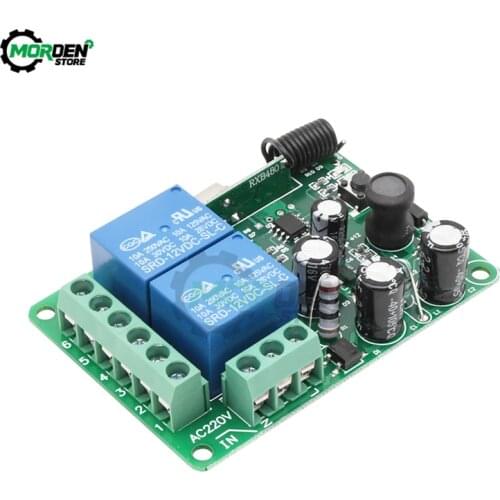 220V 2 Way RF Wireless Relay Module Frequency 315mhz 433mhz Remote control Receiver Relay Switch Support self-locking Jog mode