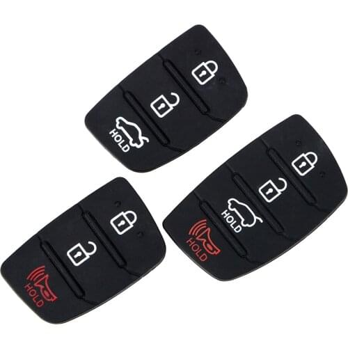 LEEPEE Key Case Cover Car Key Shell For Hyundai Ix35 Ix45 Remote 3 4 Buttons Auto Replacement Parts Car Key Rubber Button Pad