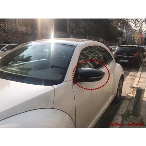 Bat Mirror Cover For Volkswagen New Beetle Piano Glossy Black Wing Covers Body Kit Rearview Auto Car Styling Accessory Modified