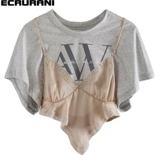 Женские шелковые футболки ECRURANI China At AliExpress