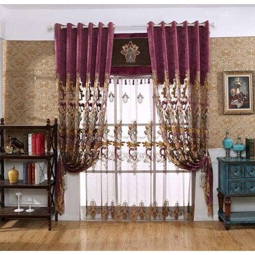 European relief and fresh printed cloth curtain curtain of sitting room bedroom study villa