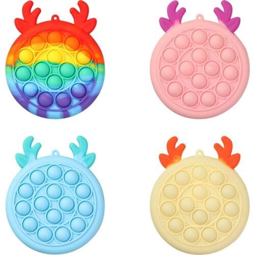 12.6*10.5cm Coin Purse Packet Soft Antlers Squishies Finger Bubble Squeeze Press Fidget Autism Stress Relief Toys Christmas Gift