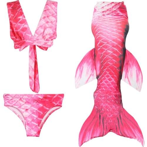 Mermaid Tails for Swimming Costume Children Beach Clothes Girls 3 Pcs Mermaid Princess Cosplay Swimsuit Kids Swimmable Swimwear