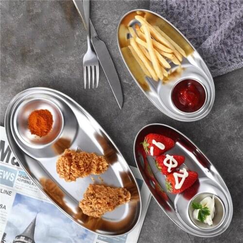 Kitchen Stainless Plates Sauce Dish Plates Seasoned Mustard Bowl Sauce Saucer Small Vinegar Taste Board Snack Plate