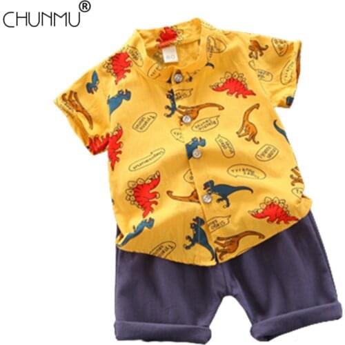 Summer Infant Suit Baby Clothing Set for Boys Gentleman Suit Casual Clothes Set Cotton Top+Shorts 2PCS Sport Outfit Kids Clothes