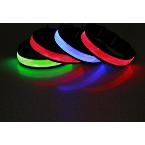 New Pet Led Light Collar Anti-Lost Dog Collar Set Luminous Dog Ring Wire Mesh Collar Led Supplies Pet Supplies