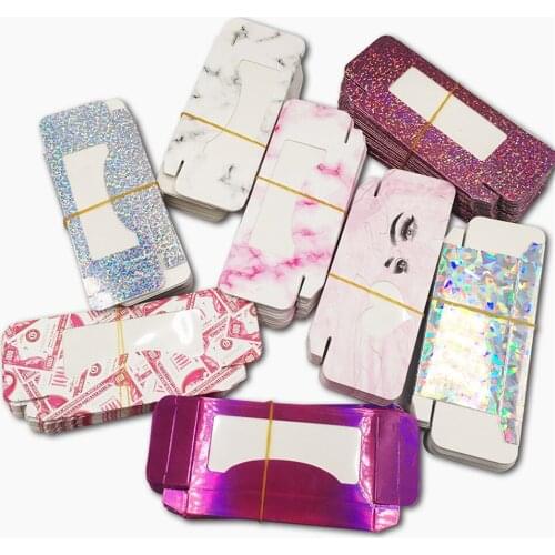 Wholesale Eyelashes Packaging Custom Private Logo 50/100 Pcs Paper Boxes 25mm Real Mink Lashes Cases Butterfly Square Shiny