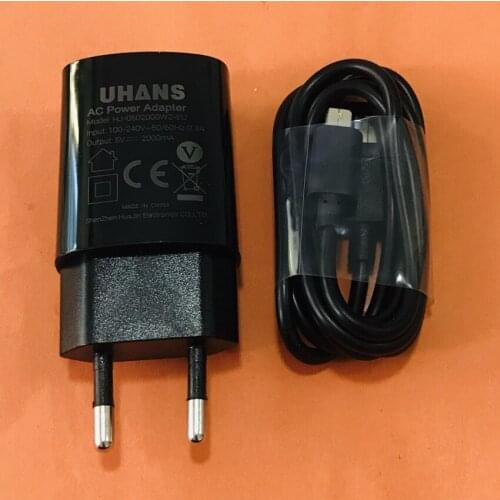 Original Travel Charger EU Plug Adapter+ USB Cable for Uhans Max 2 MT6750T Octa Core Free shipping