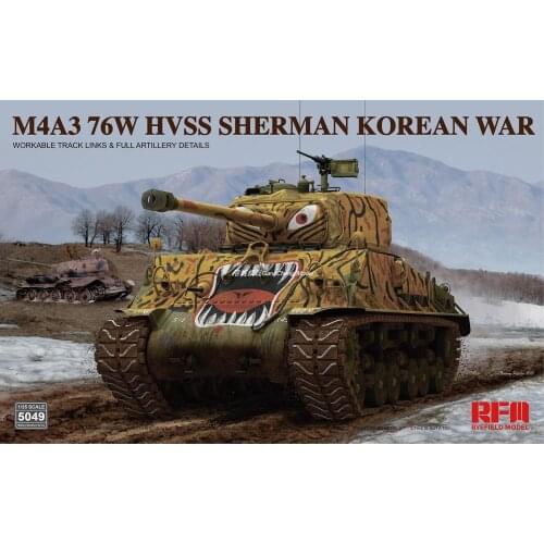 RYEFIELD RM5049 1/35 Scale Model Kit M4A3 76W HVSS SHERMAN KOREAN WAR