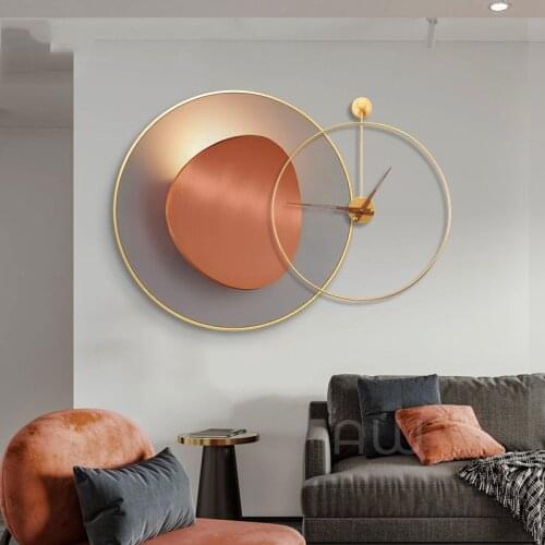 Modern Oil Painting Wrought Iron Wall Clocks Wall Hangings Home Livingroom Wall Sticker Decoration Hotel Store Wall Mural Crafts