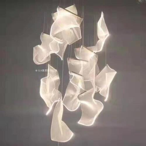 Led Nordic Post-modern Simple Creative Chinese Landscape Living Room Restaurant Bedroom Bar Designer Technology Chandelier