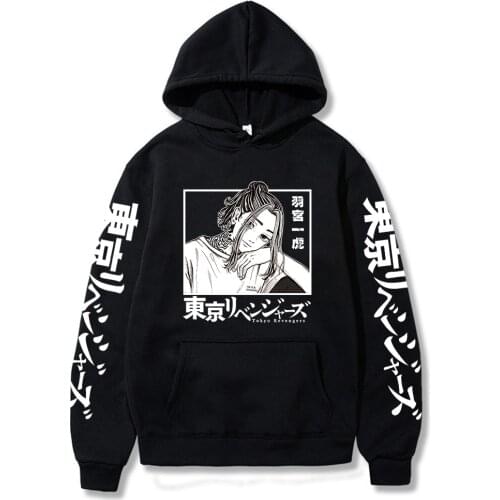Harajuku Tokyo Revengers Anime Hoodies Kawaii Smiling Kazutora Hanemiya Manga Streetwear Unisex Long Sleeve Winter Sweatshirts