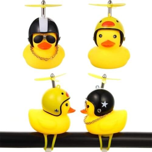 2 pieces of bicycle bell duck bicycle light bell squeeze horn bicycle bell with LED light, rubber duck bicycle accessories