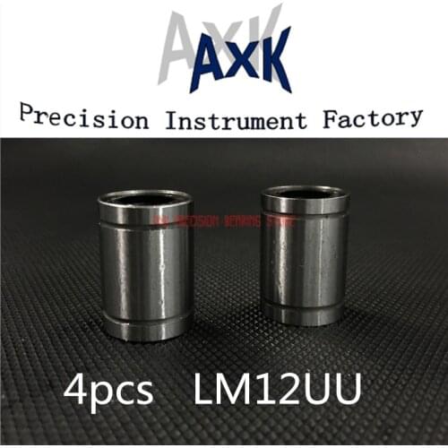 2021 Rushed Cnc Router Parts AXK Linear Rail Hot 4 Pcs Lm12uu 12mm Inside Dia Rubber Sealed Linear Ball Bearing Bushing