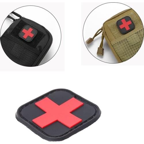 Tactical Armband First Aid Outdoor Hunting Medical Personnel Badge Brassard Red Cross Magic Sticker PVC Patch Morale Accessories
