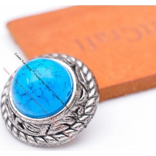 10pcs 20mm Silver Big Turquoise Rope Side Floral Leathercraft Hardware Accessories Wallet Belt Conchos Screw back