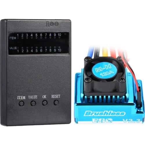 120A Brushless ESC Waterproof and Programming Card Combo Set for 1/8 1/10 RC Car Truck