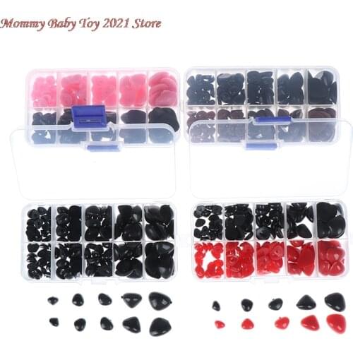 150pcs Round Flat Black Eyes Triangle Nose Plastic Eyes for Dolls Making Toys Bear Dolls Eyes Amigurumi Making Accessories