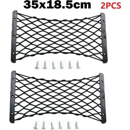 2PCS Rear Trunk Side Cargo Net Elastic Storage Mesh For Fire Extinguisher Luggage Newest Screws