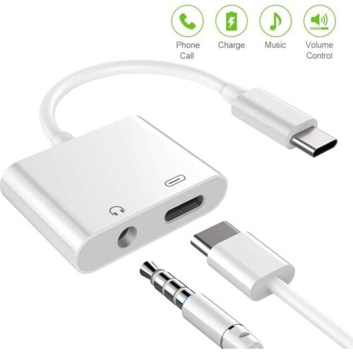 2 in 1 Type-c To 3.5mm Headphone Jack Audio Aux Charging Splitter Cable For Sumsang Note 10 S 20 Plus S20 Ultra Earphone Adapter