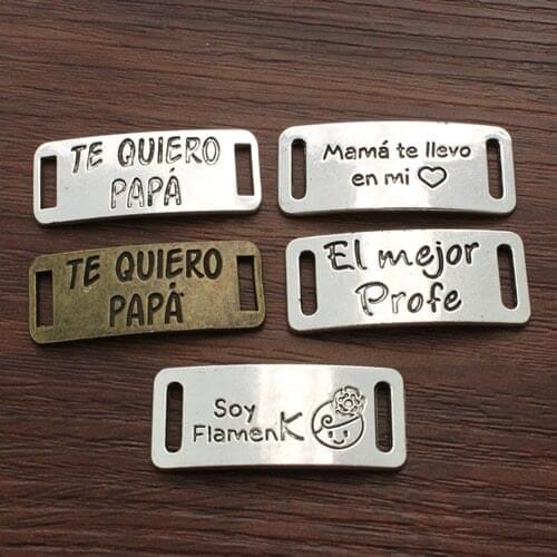 20pcs/lot Free shipping Antique Silver TE QUIERO PAPA Connectors Pendant Tibetan silver Bracelet Clasps Beads 38x15mm K04340